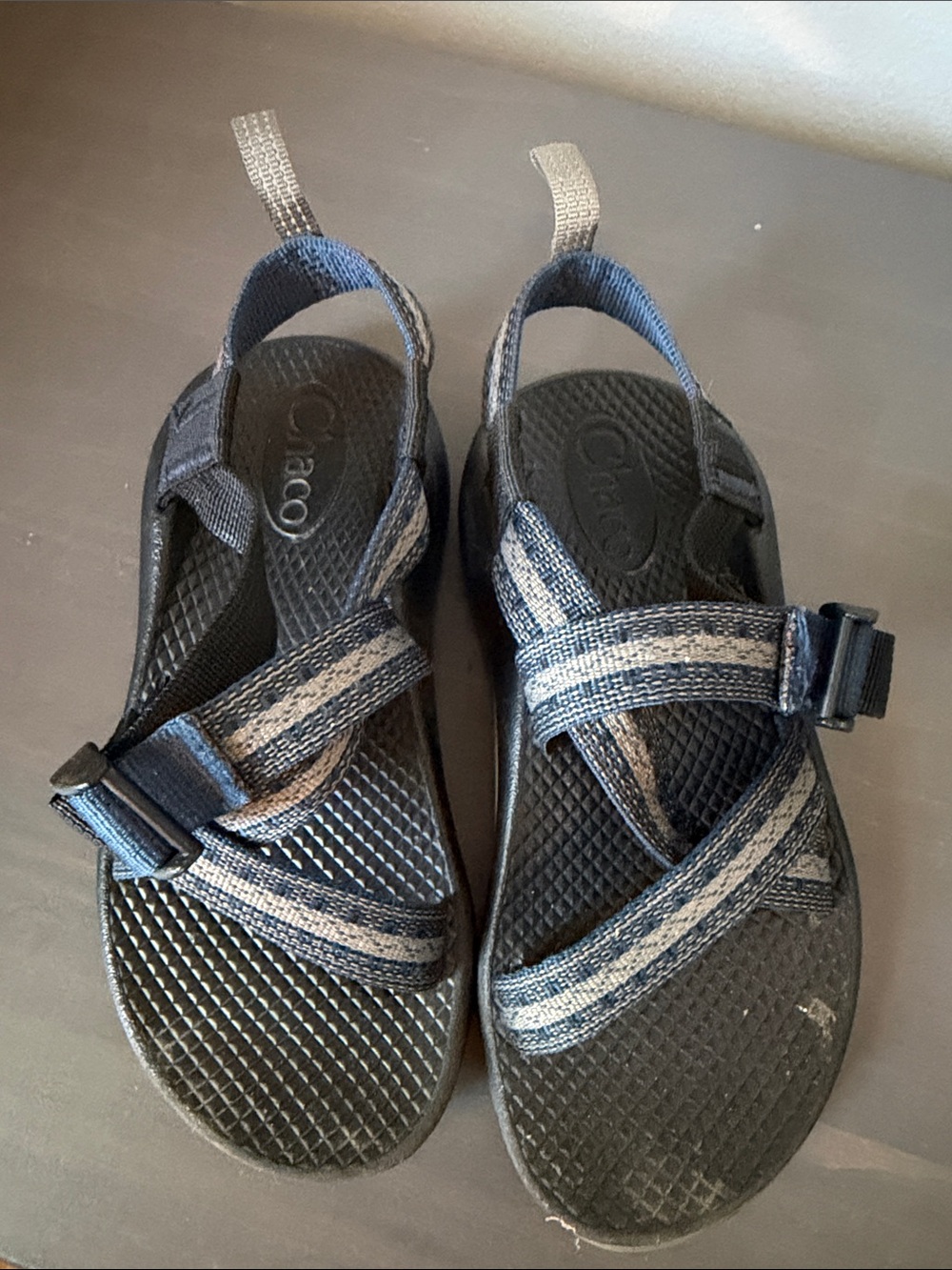 Chaco Kids Sandals in Black with Gray Straps
